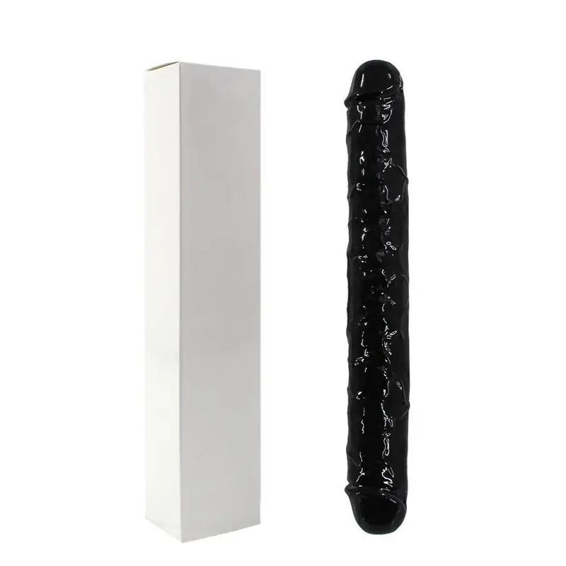 Double Dong – 38 Cm. – Çift Başlı Realistik Lezbiyen Dildo (Siyah)