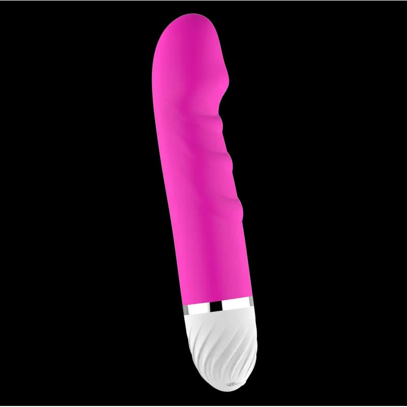 Renkli G-Spot Ultra Lüx Dokulu Silikon Vibratör (Fuşya)